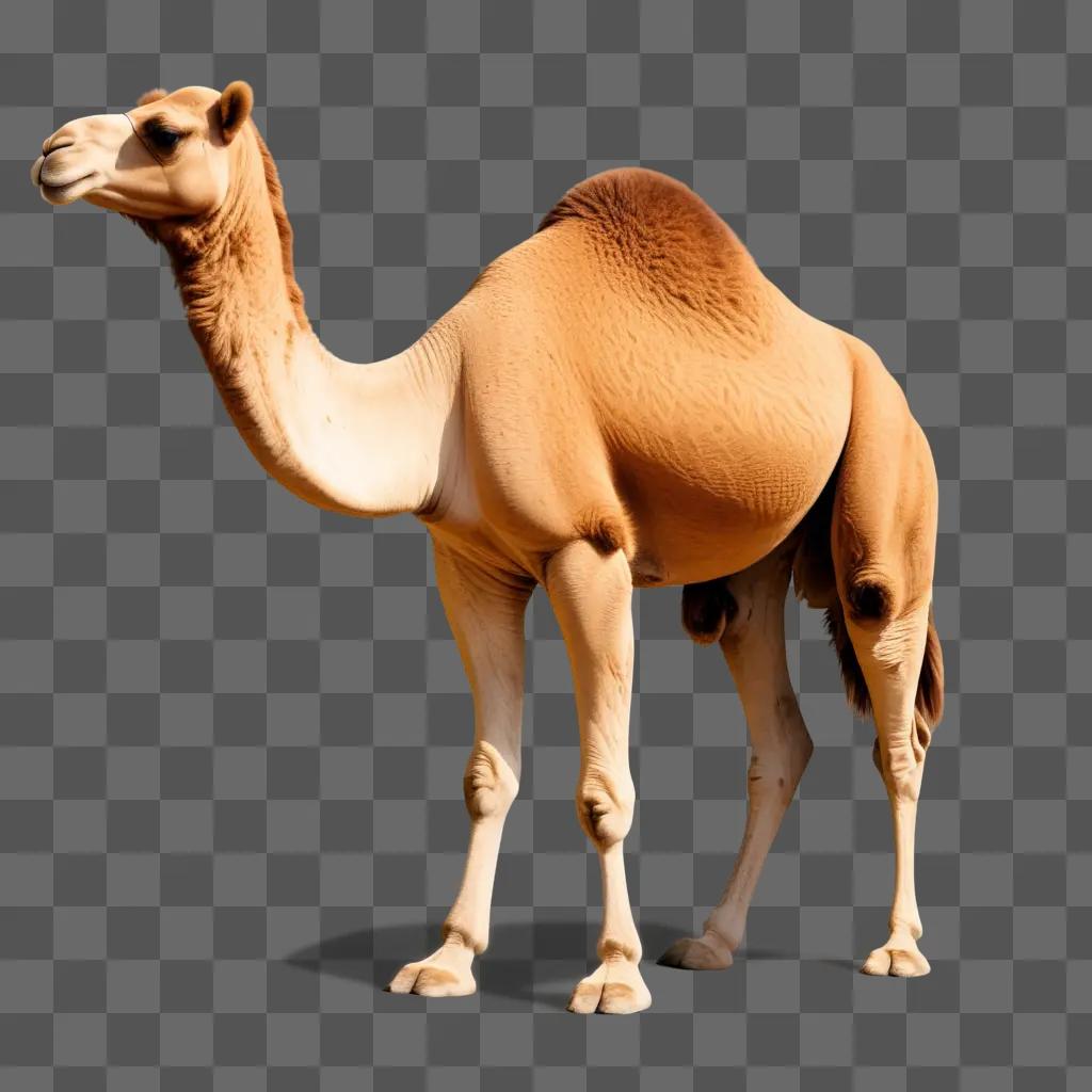 realistic camel drawing in a brown background