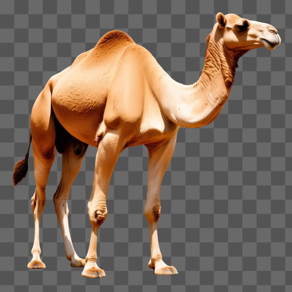 realistic camel drawing of a desert scene