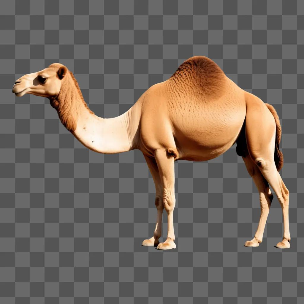 realistic camel drawing on a beige background