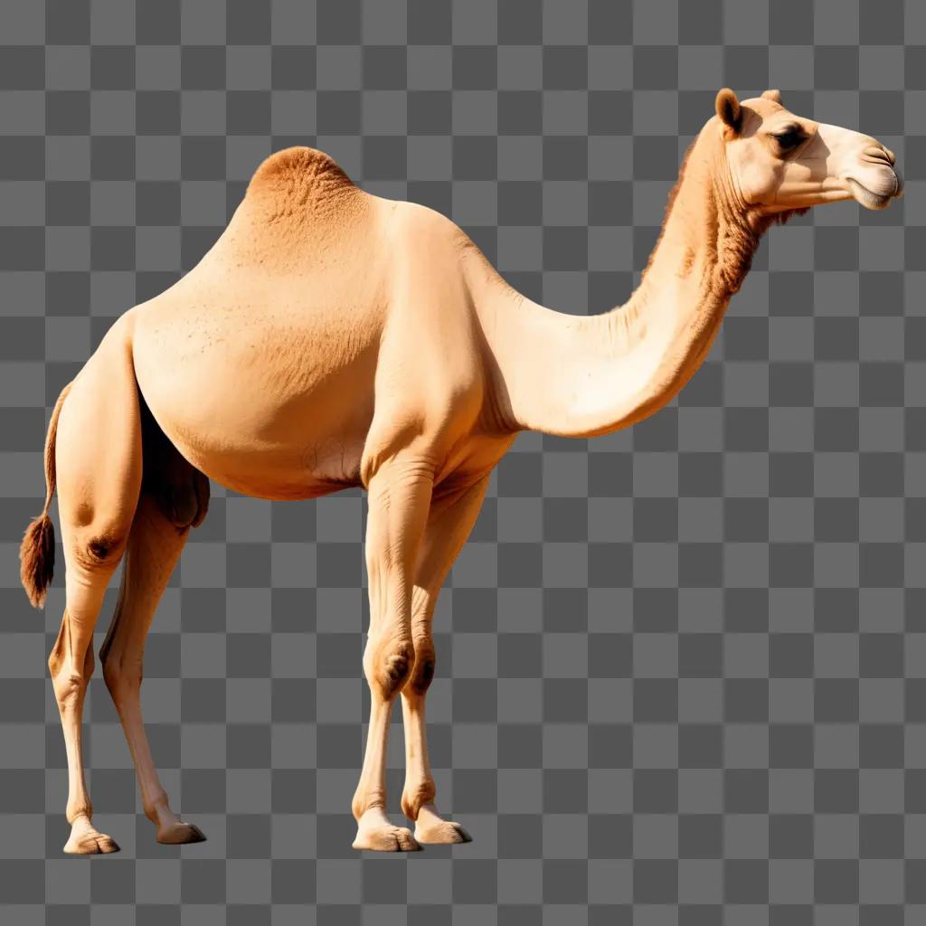 realistic camel drawing with a ball in its mouth