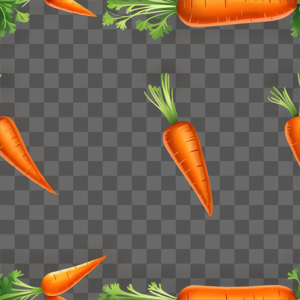 realistic carrot drawing with a brown background