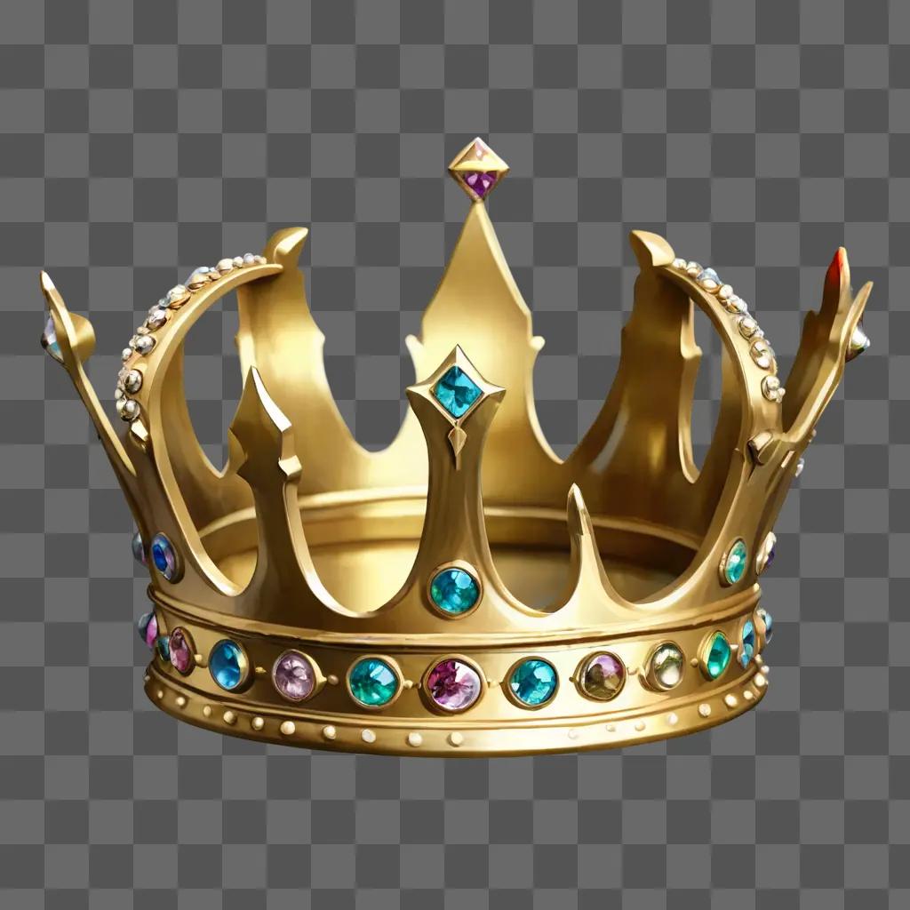 realistic crown drawing A golden crown with jewels on it