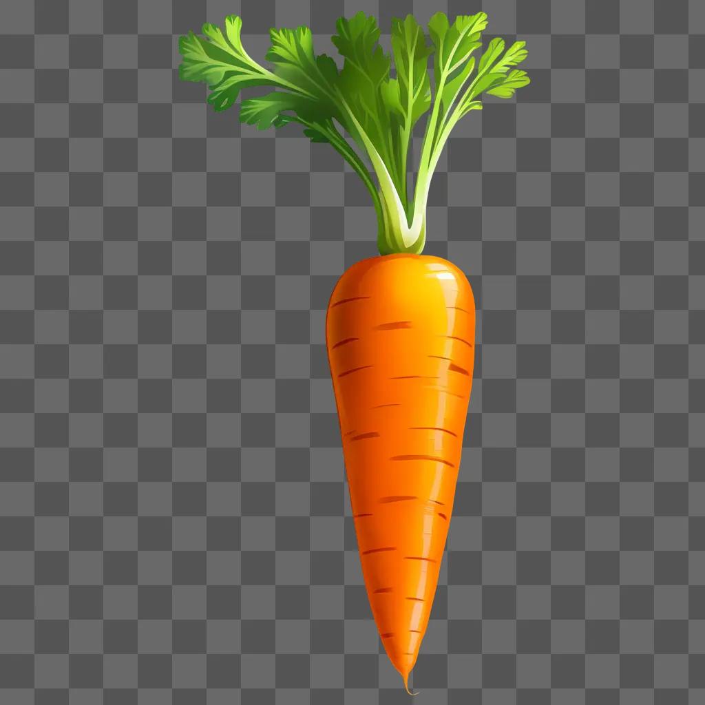 realistic drawing of a carrot with a green leaf