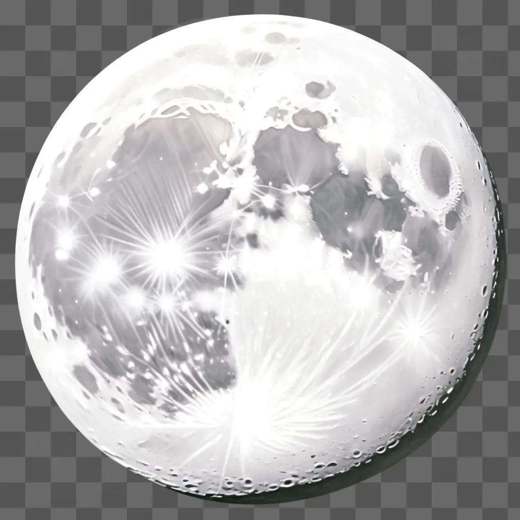 realistic drawing of a full moon with stars