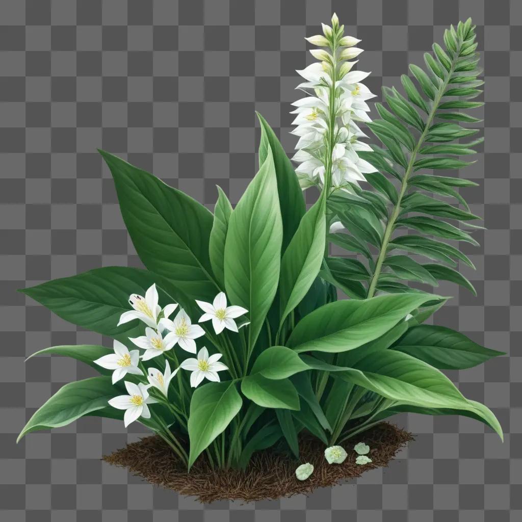 庭の植物のリアルな絵