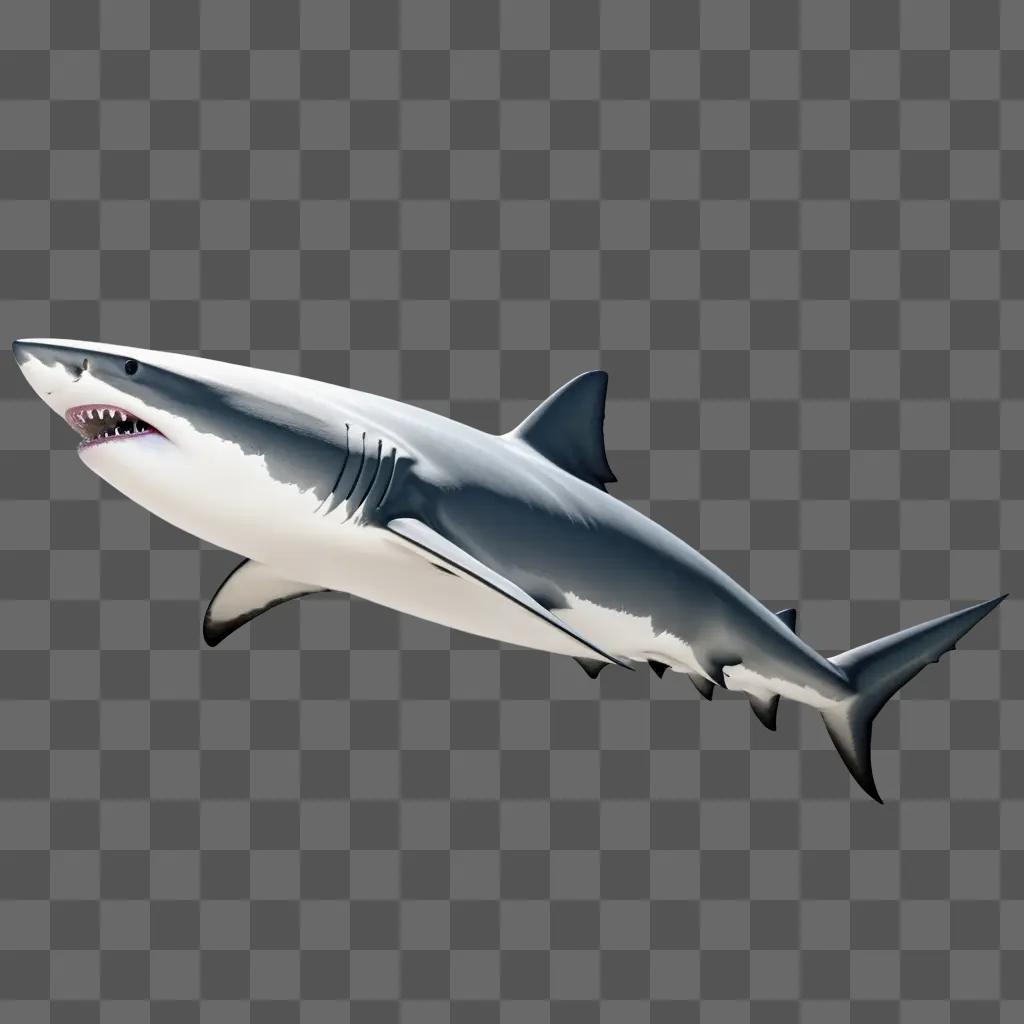 realistic drawing of a shark on a gray background