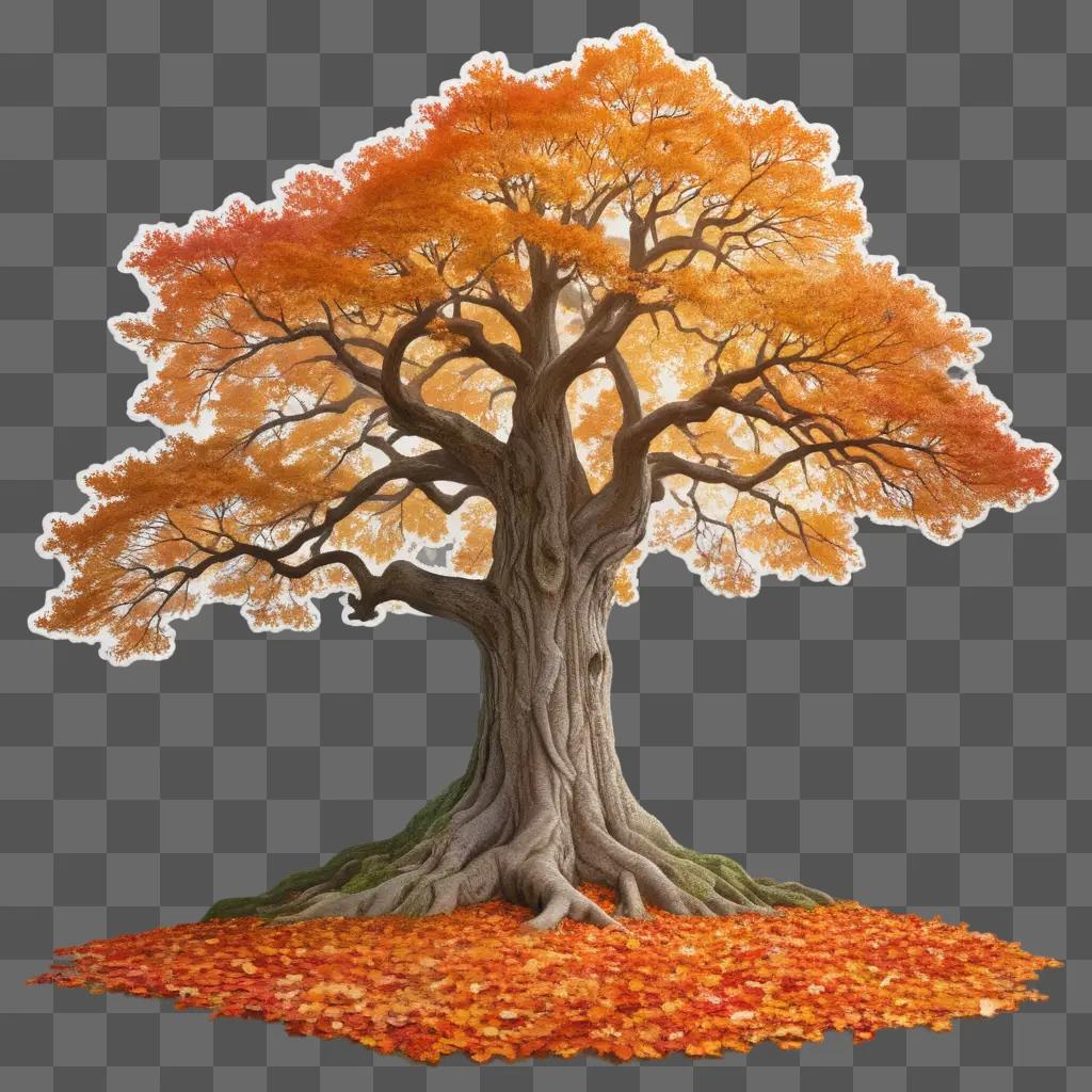 realistic drawing of a tree with leaves