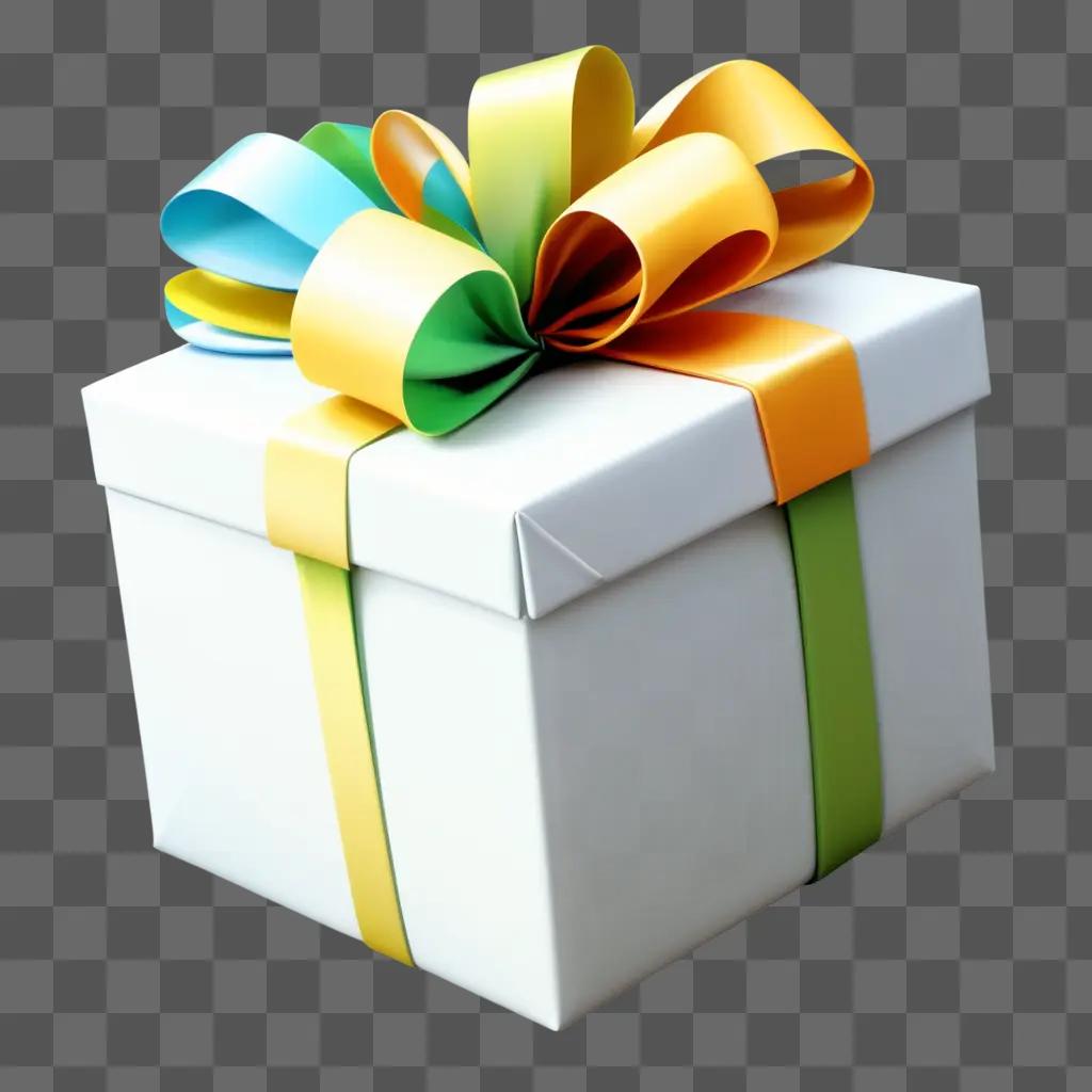 realistic drawing of a white gift box