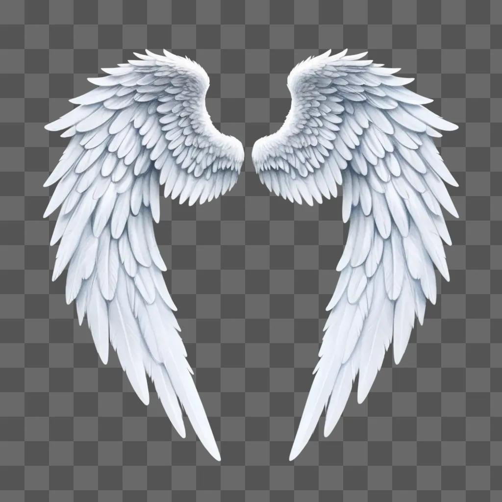 realistic drawing of angel wings