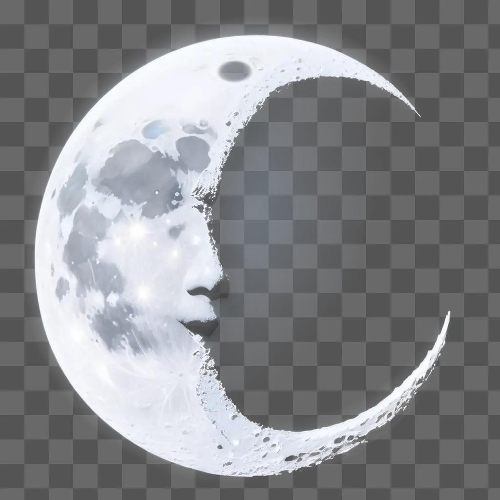 realistic drawing of the moon in the sky