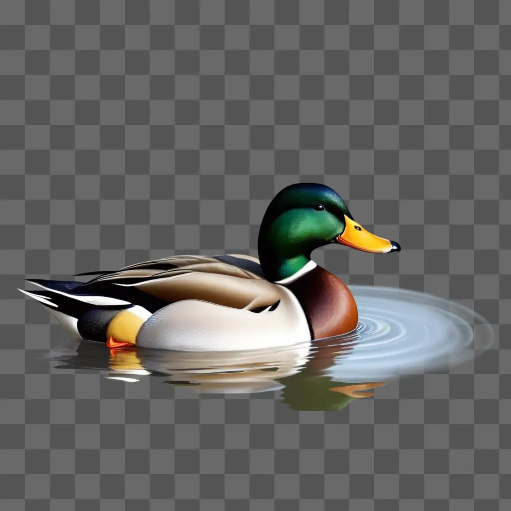 realistic duck drawing of a duck in the water