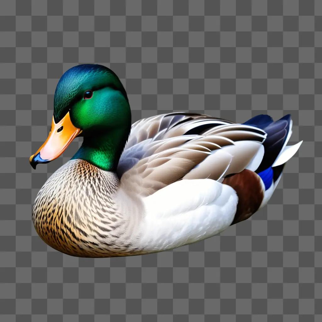 realistic duck drawing with a blurred background