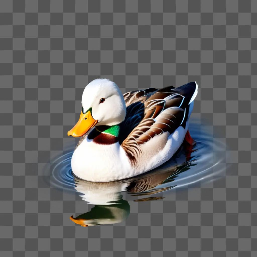 realistic duck drawing with a green head and yellow beak