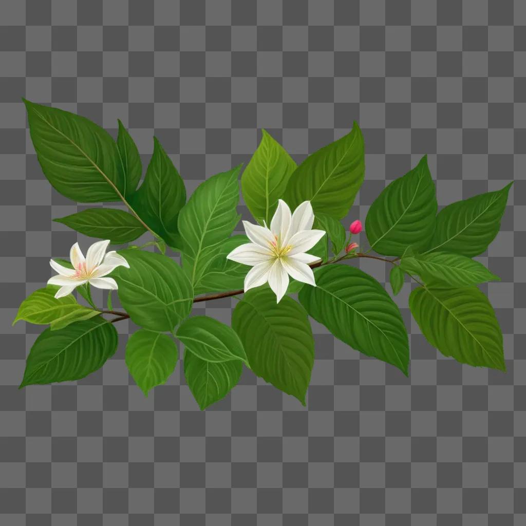 realistic flower drawing on a green background