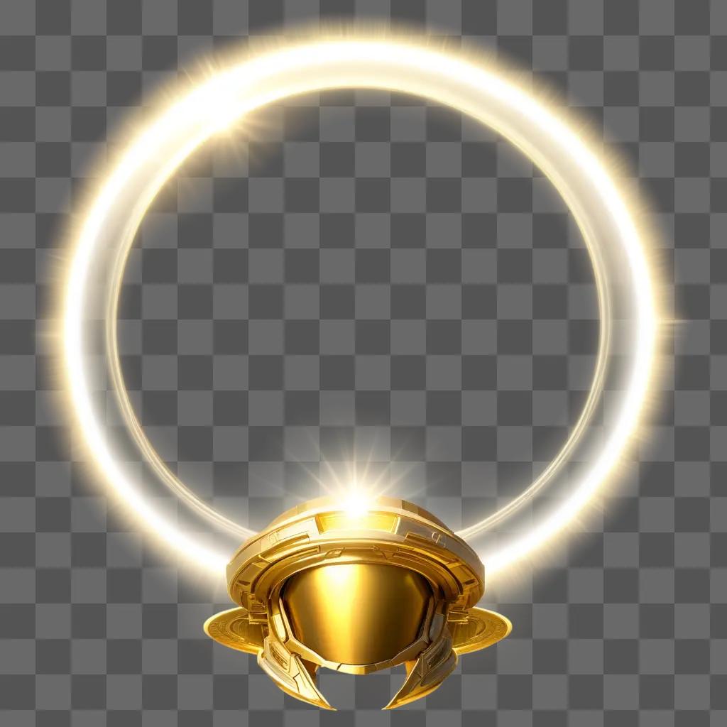 realistic halo illuminates a golden shield