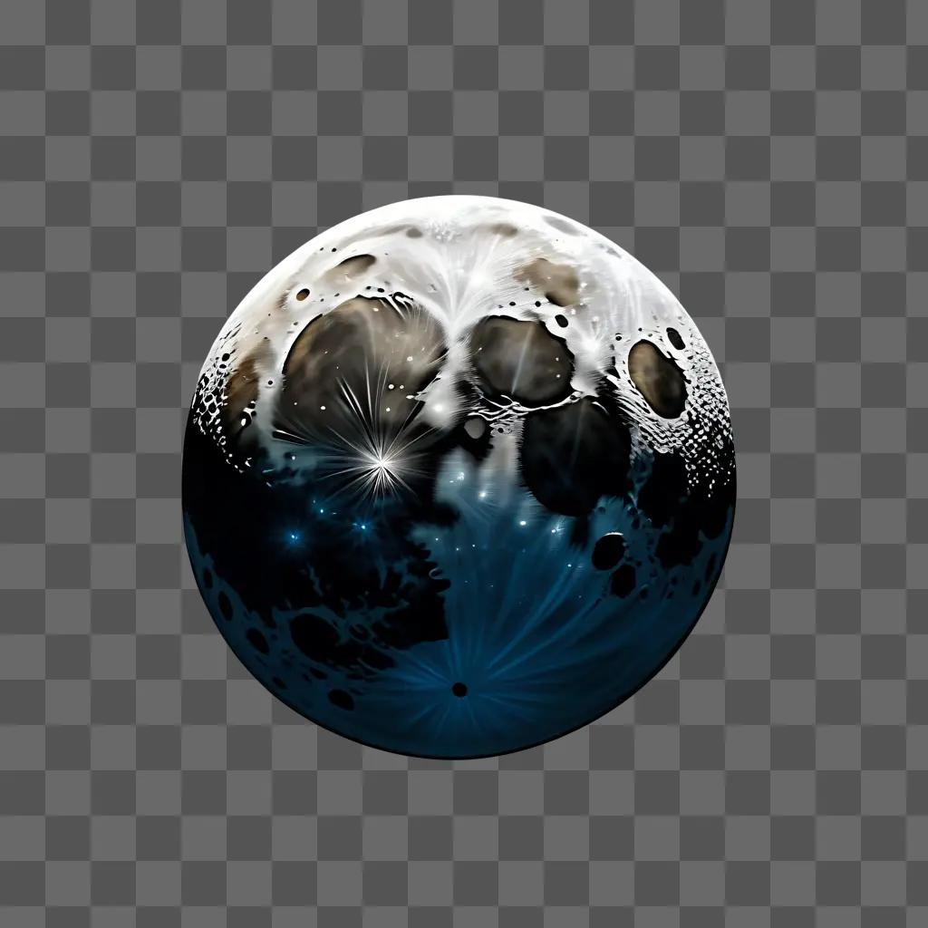 realistic moon drawing of the moons surface