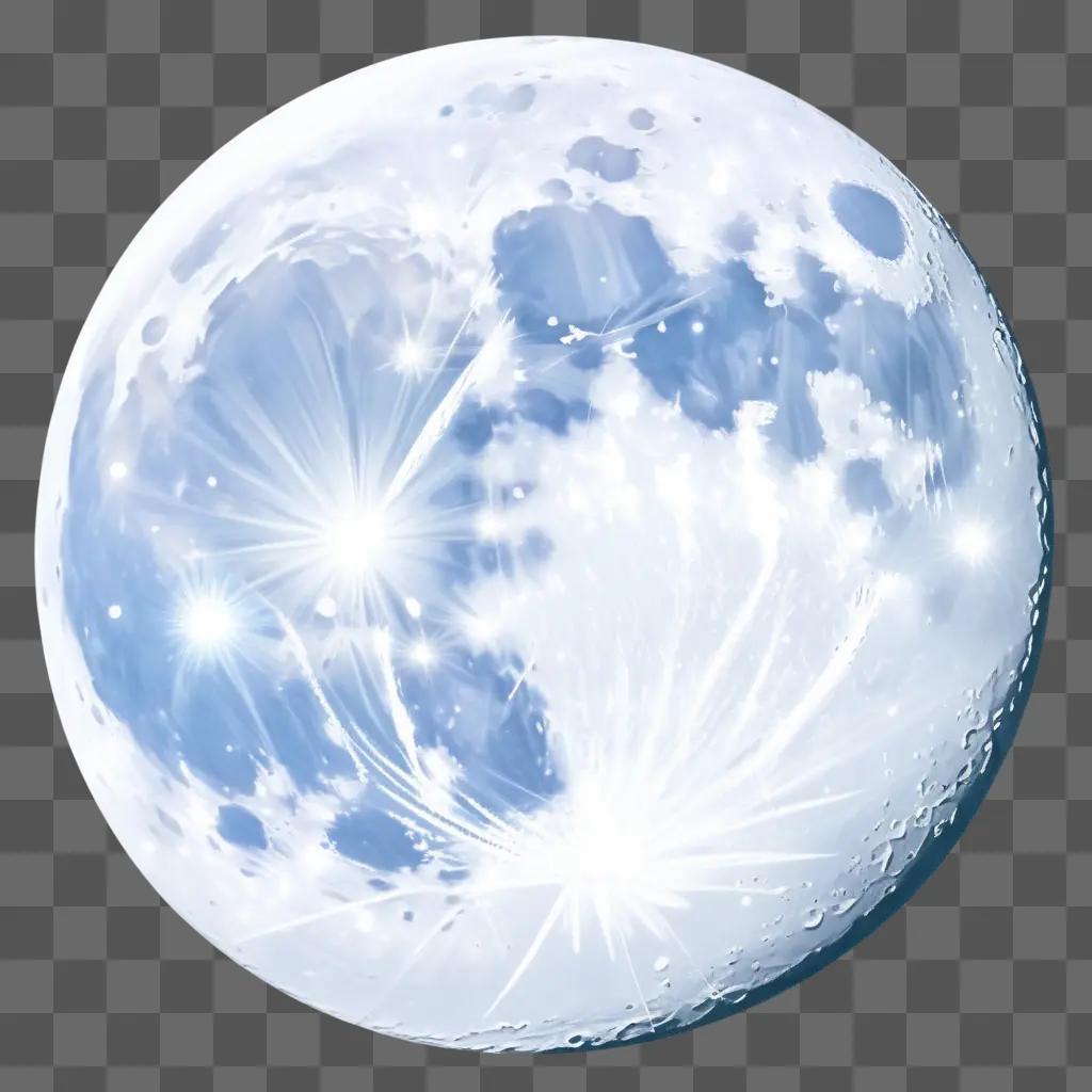 realistic moon drawing on a white background