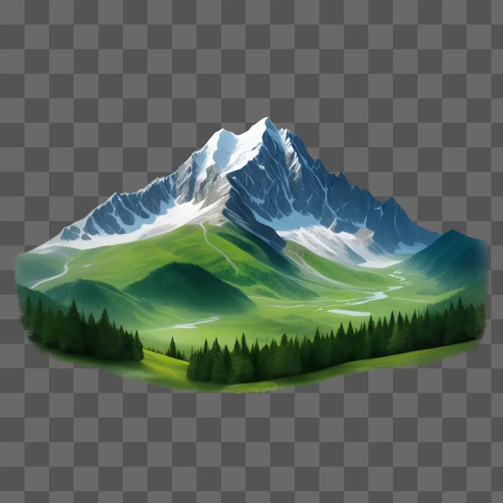 realistic mountain drawing is a masterpiece of nature