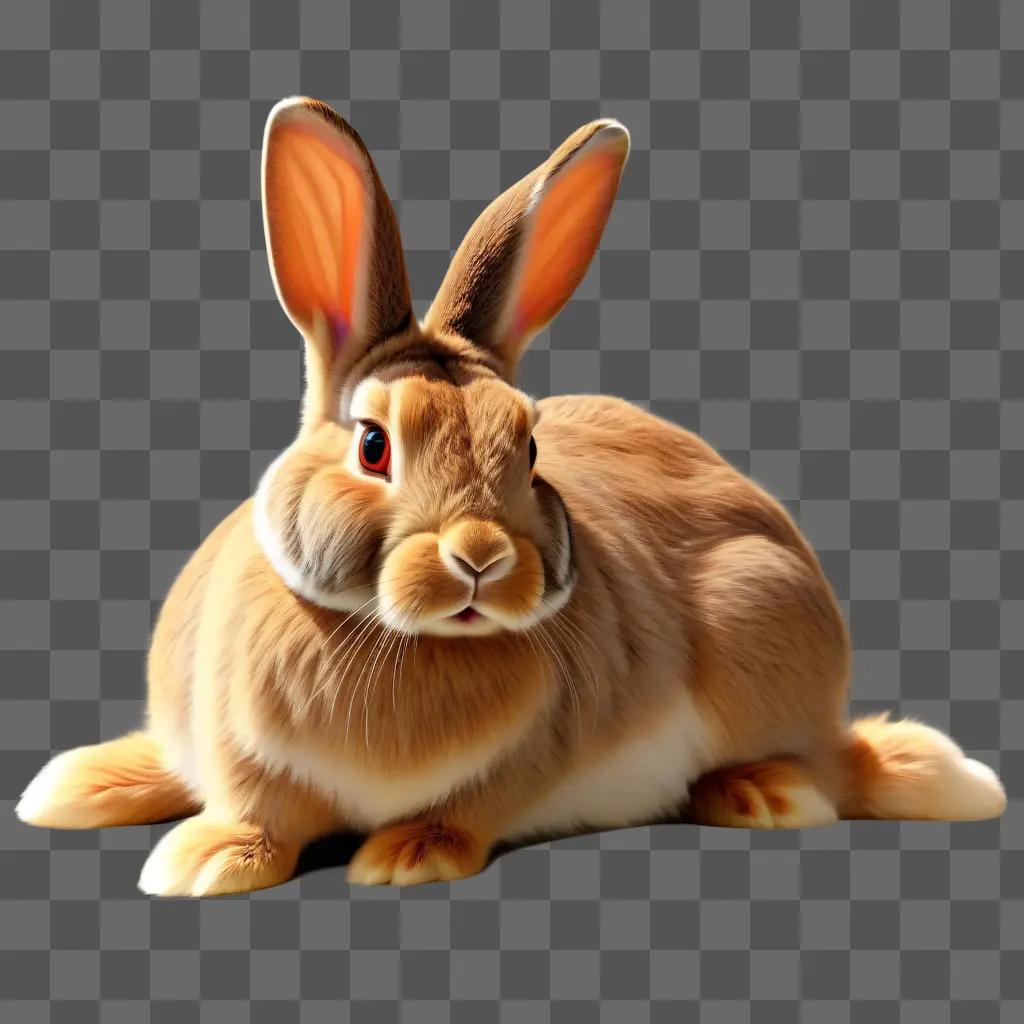 realistic rabbit drawing sits on the floor