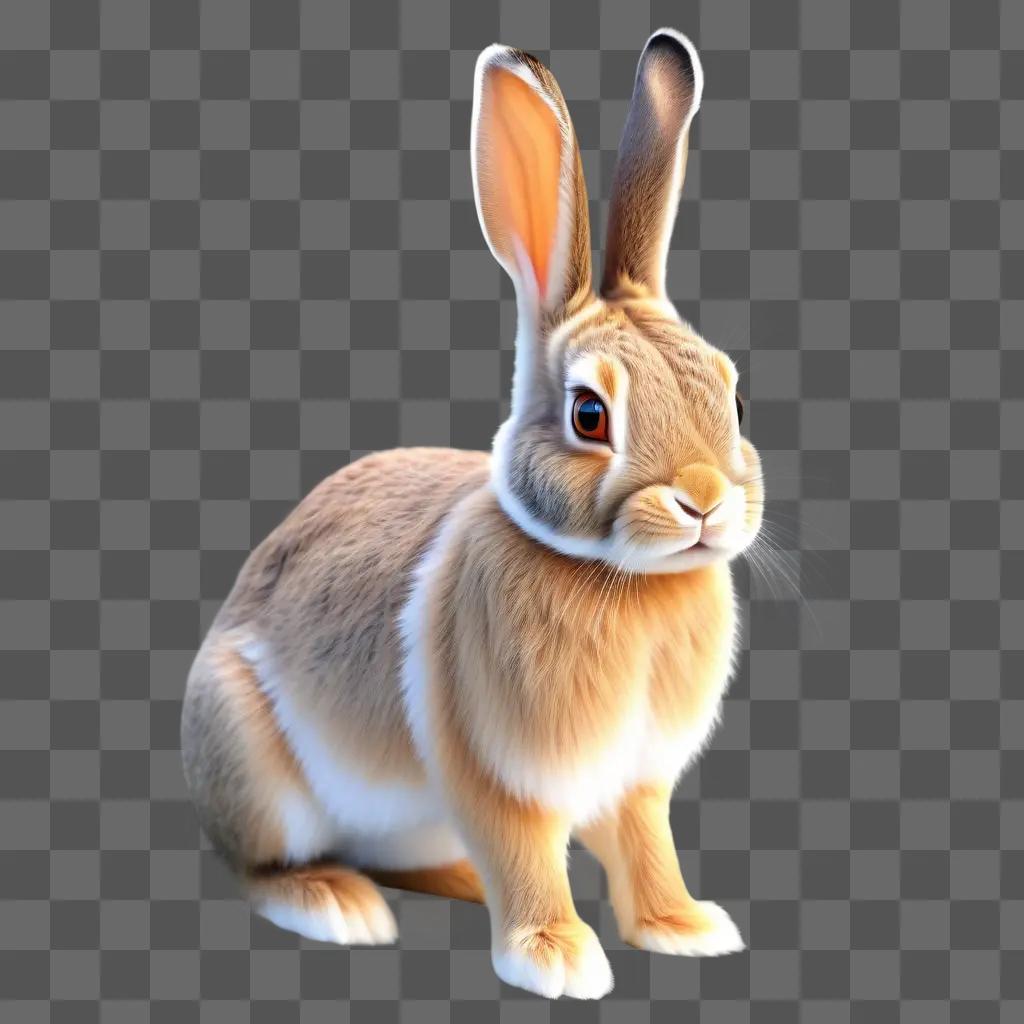 realistic rabbit drawing with a white nose and pink eye