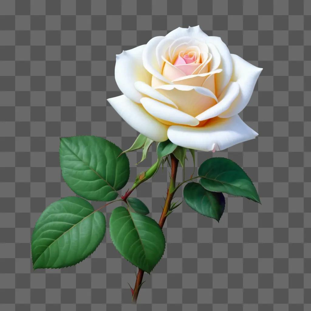 realistic rose drawing against a green background