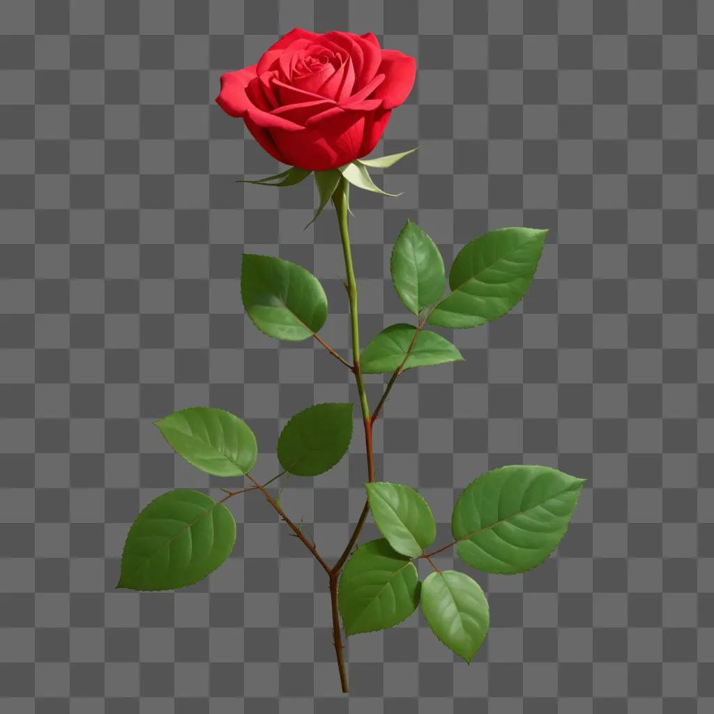 realistic rose drawing on a green background