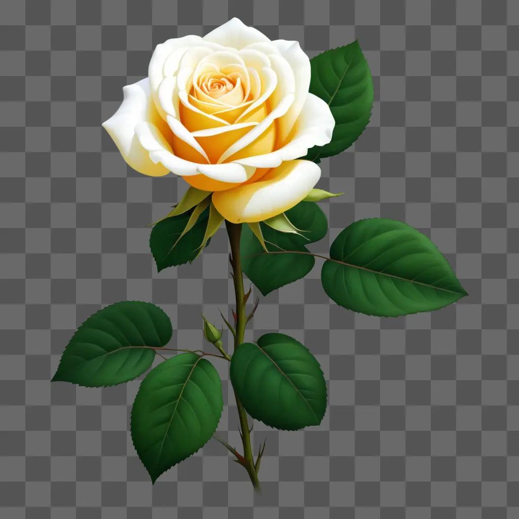 realistic rose drawing on a green background