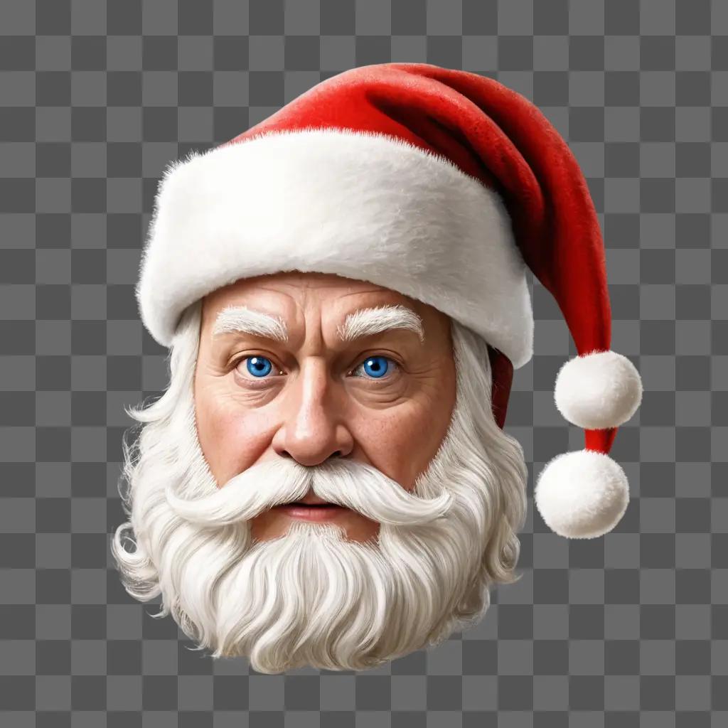 realistic santa hat drawing An old man with a Santa hat