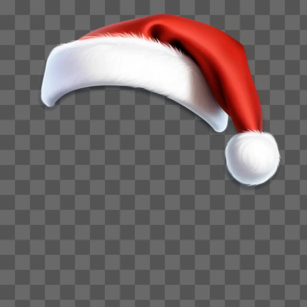 realistic santa hat drawing with a blurred background