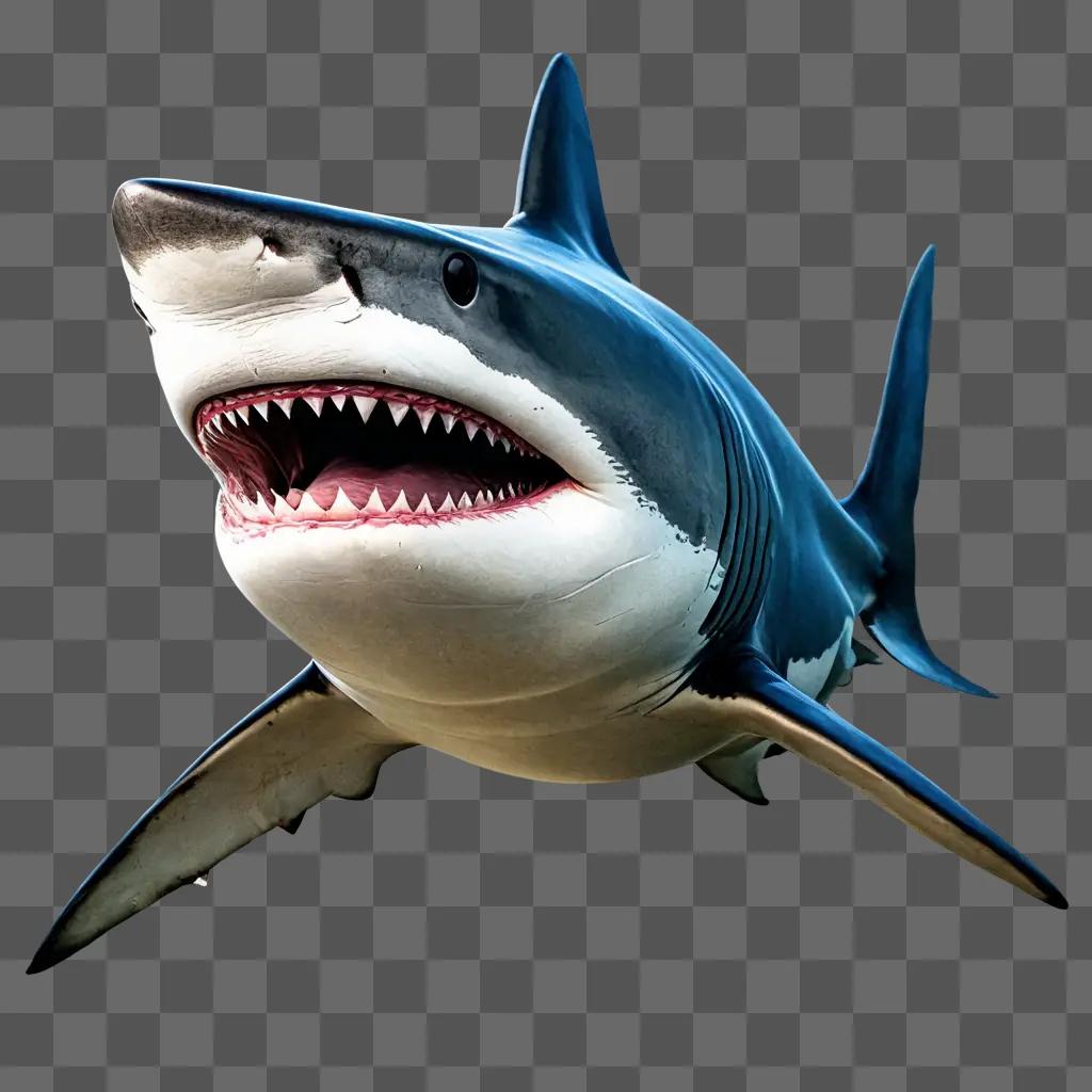 realistic shark drawing A sharks mouth wide open with teeth showing