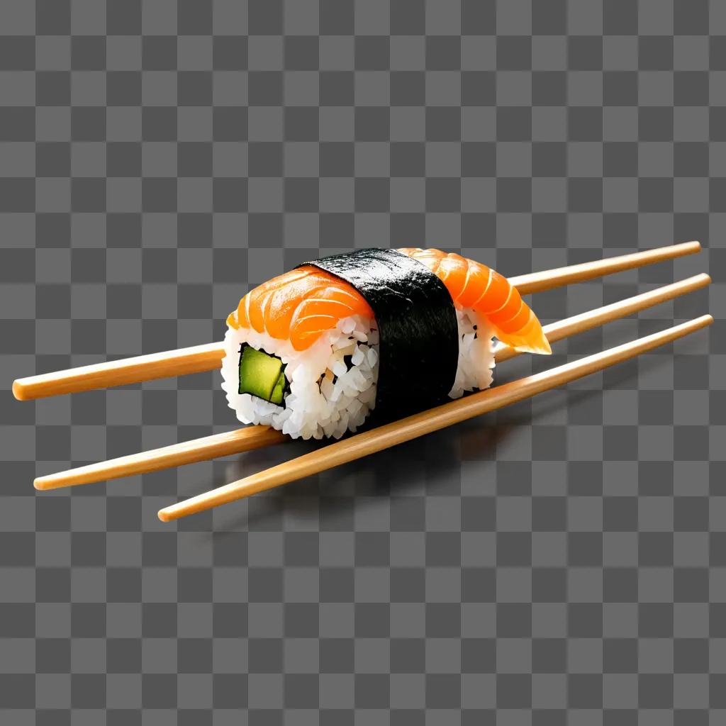 realistic sushi drawing Sushi with a variety of fillings served on chopsticks