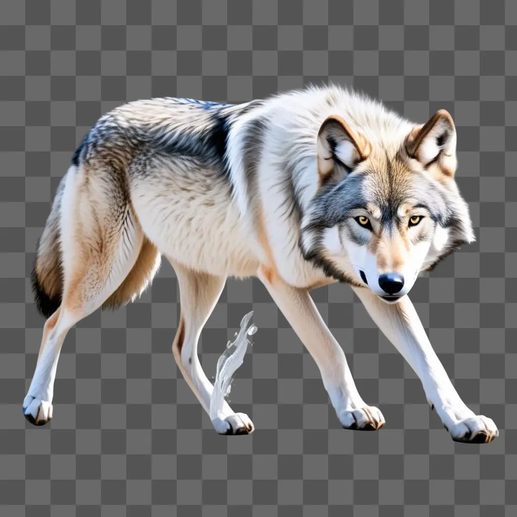 realistic wolf drawing with a light background