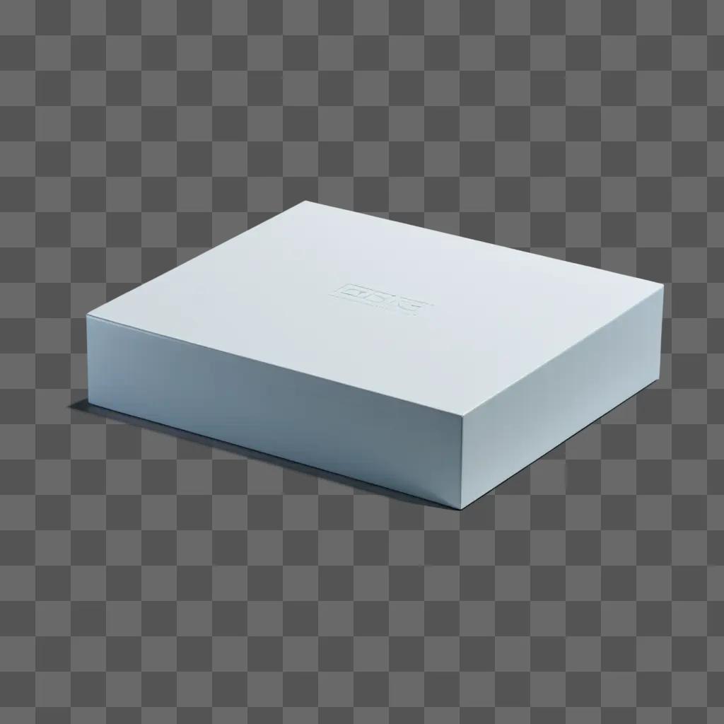 rectangular box sits on a light gray surface