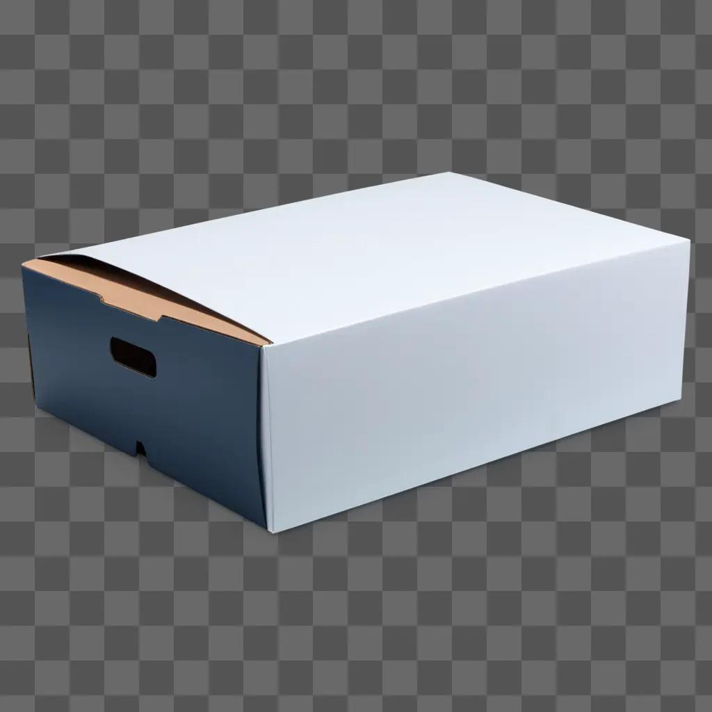 rectangular box with a gray lid on a gray wall