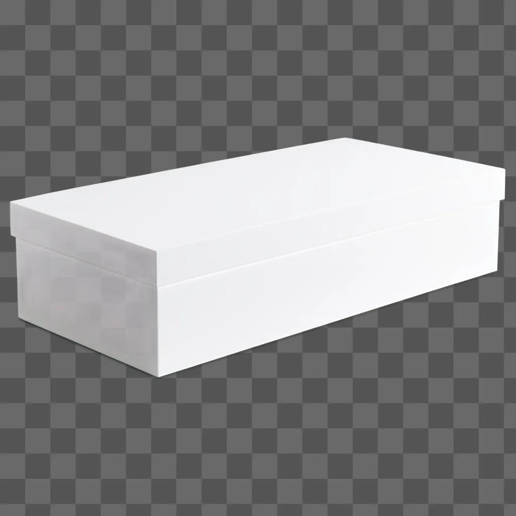 rectangular white box on a white surface