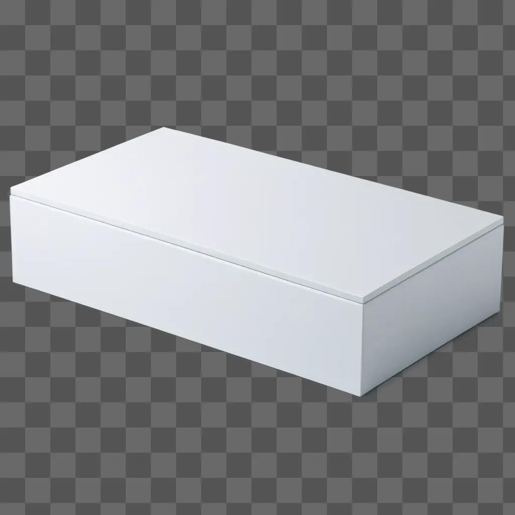 rectangular white box sits against a gray background