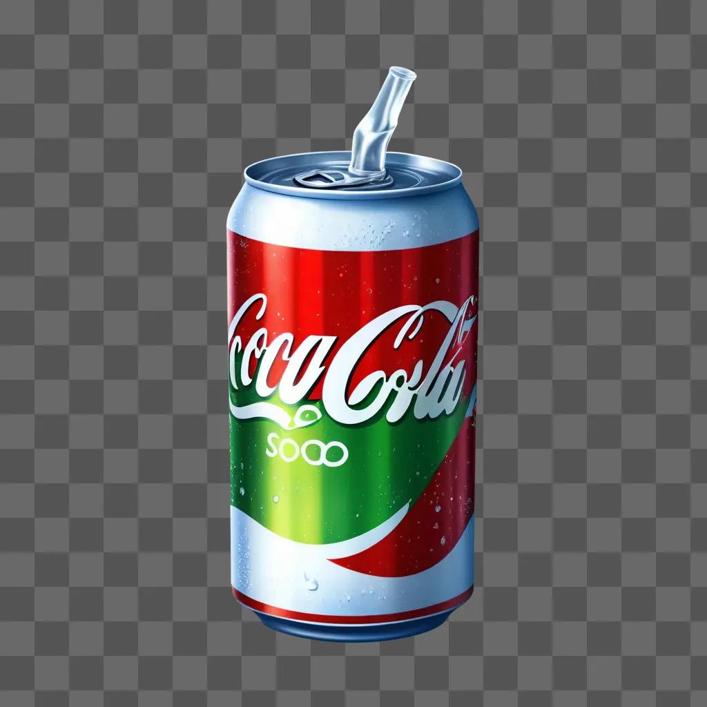 red, white, and green Coca-Cola soda can