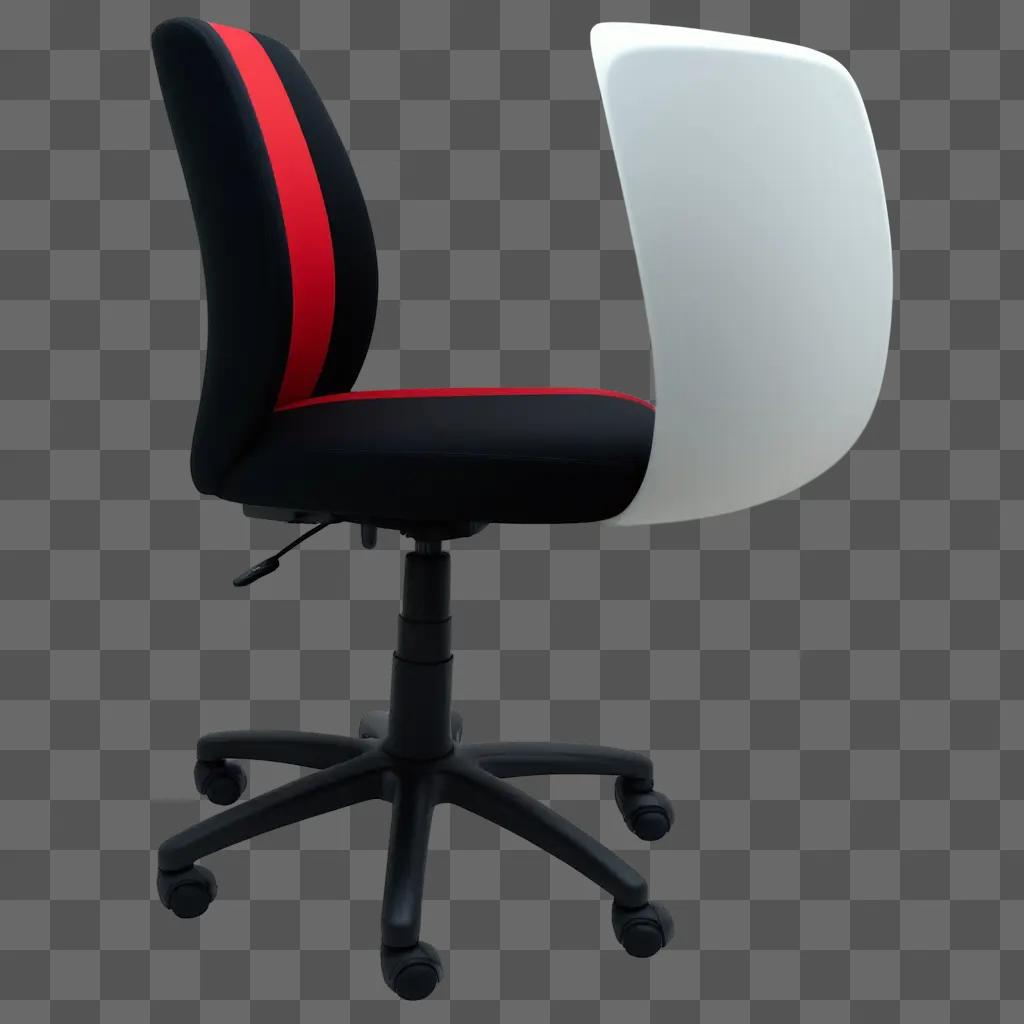 red and black desk chair with black wheels