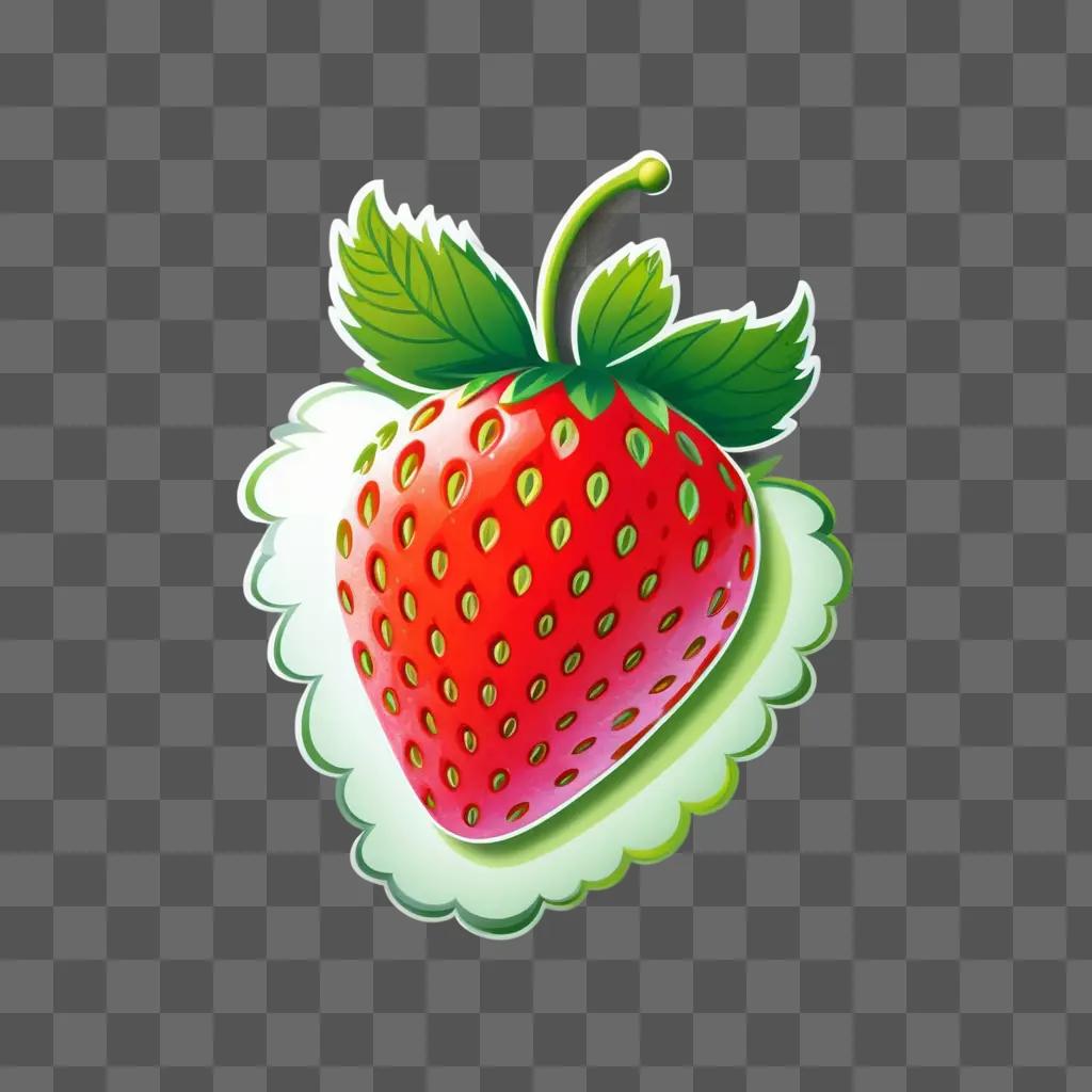 red and green strawberry clipart design