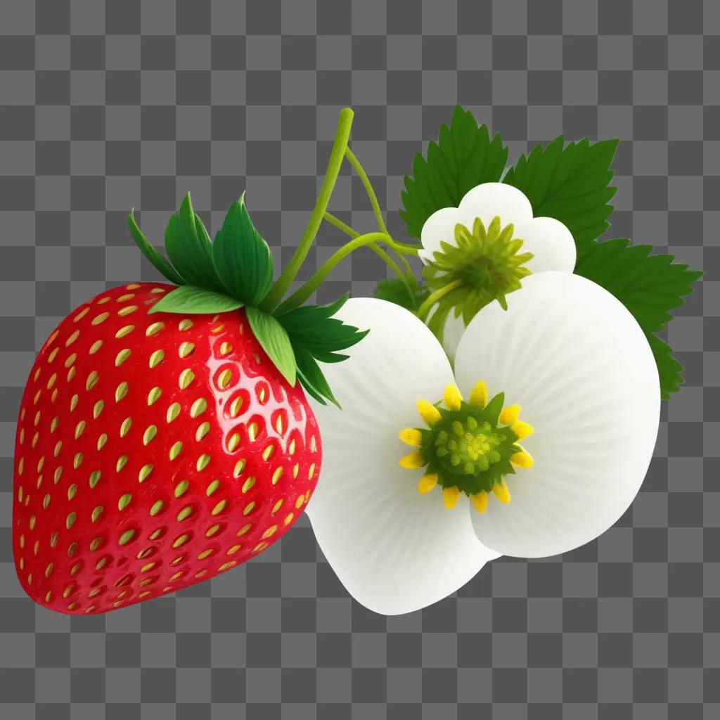 red and white strawberry with green leaves