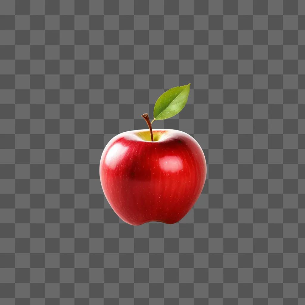 red apple on a red background