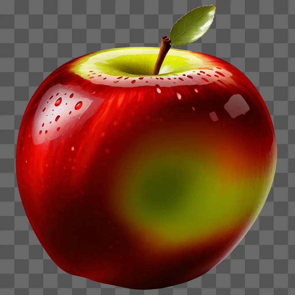 red apple with a green stem