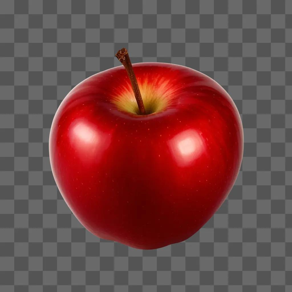 red apple with a stick in it