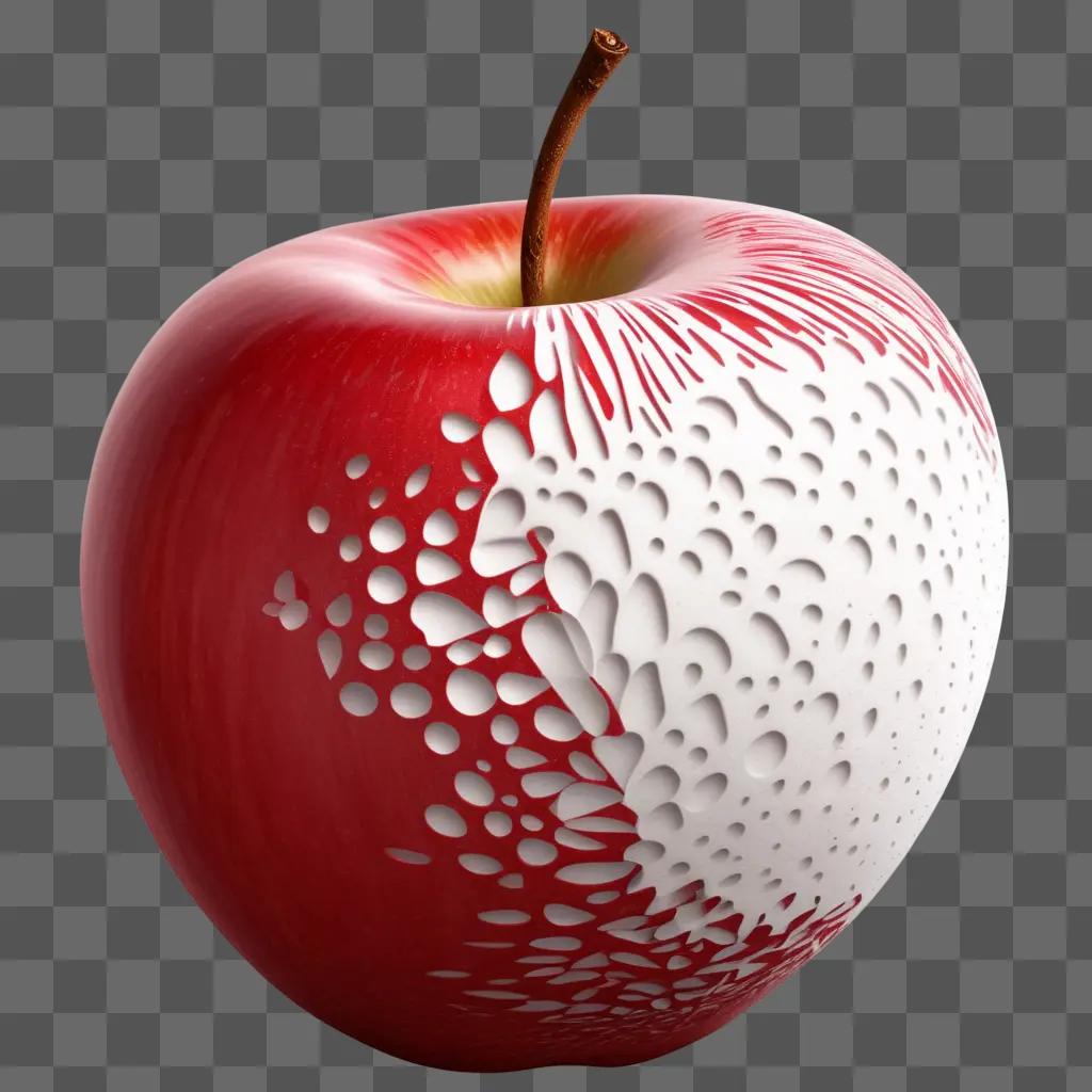 red apple with white dots on it