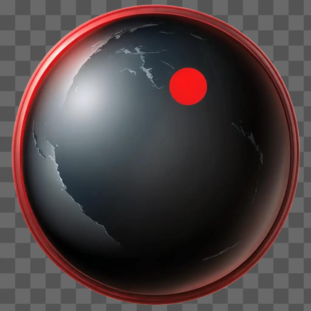 red circle A black globe with a red circle