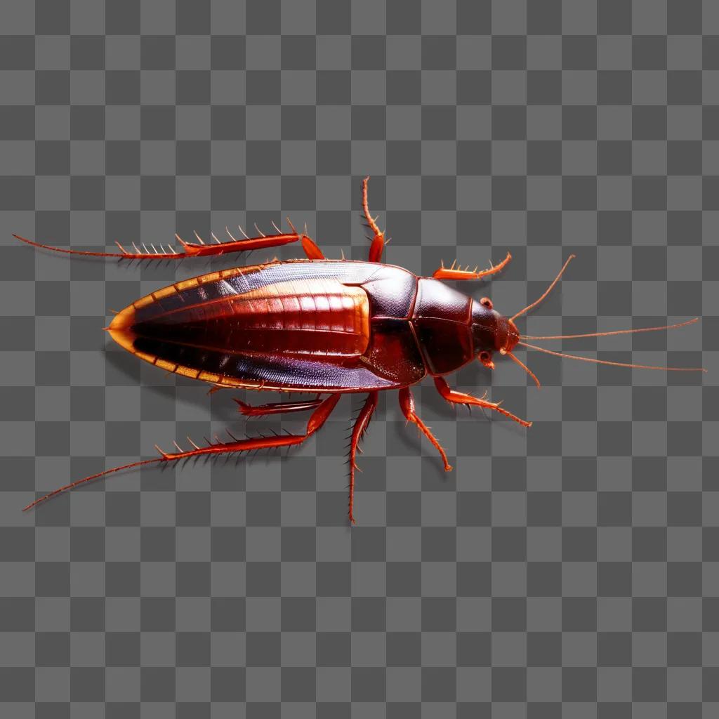 red cockroach on a red background