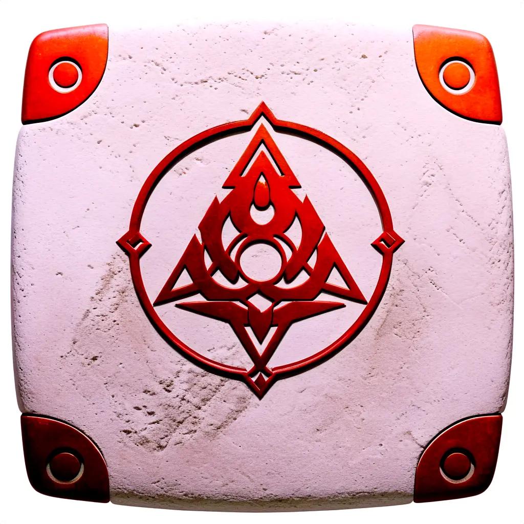 red diamond with a + symbol on it