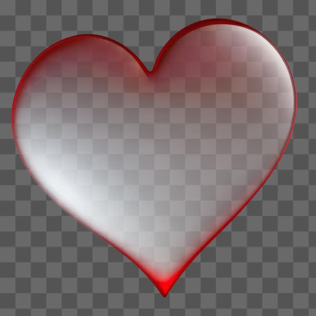 red heart against a transparent background