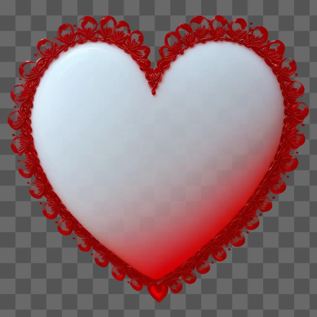 red heart in a transparent frame