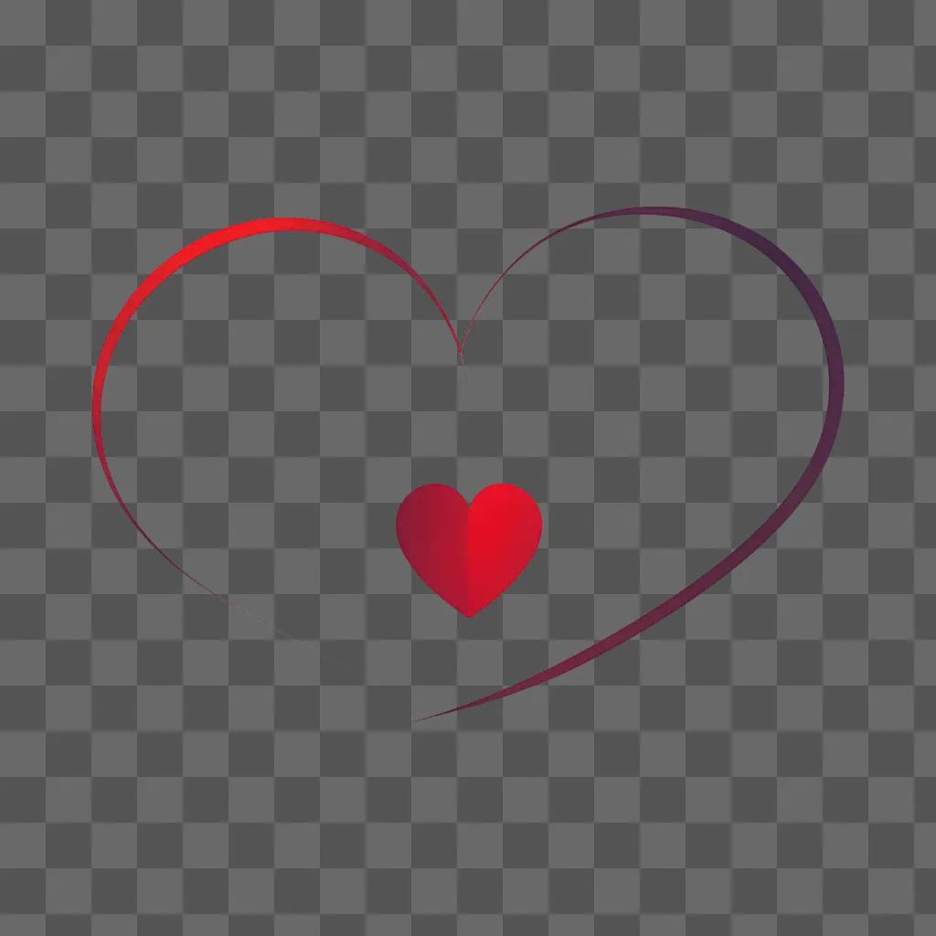 red heart is outlined in blue and red